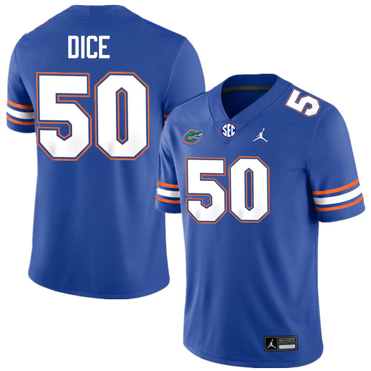 Tavaris Dice Florida Jersey,Florida Gators #50 Tavaris Dice Uniforms,Jersey Youth-Royal